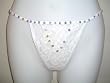 Sequinned G-String Thong White/Silver Sequins-MED