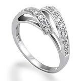Sterling Silver Cubic Zirconia CZ Accent Fancy Ring - Women's Engagement Wedding Ring
