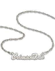 Silver University Alabama Crimson Tide Script Necklace