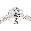 Sterling Silver 'Believe' Message Bead - Fits Pandora - 10.8mm (1)