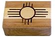 Wooden Storage Box - Zuni Sun Pattern - 4"x 6"