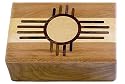 Wooden Storage Box - Zuni Sun Pattern - 4"x 6"