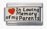 Clearly Charming In Loving Memory of My Mom Enamel Red Heart Laser Italian Charm