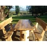 Oak Garden Furniture Set includes table and two benches