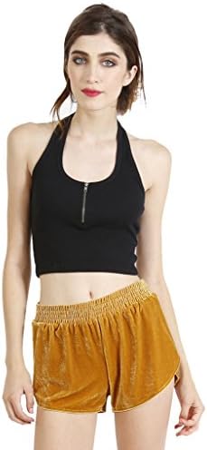 Echo Club House Women's Zip It Up Crop Top Medium Black