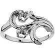 14K White Gold Mother's Ring - 2 Gemstone -- YOU CHOOSE THE COLORS!