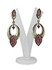 Dangle Earrings Ruby Colored Stones Chandeliers Boho India Fashion