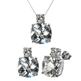 Gift Set: Mirna's Cushion Cut CZ Jewelry Set - Clear