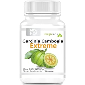 Garcinia Cambogia Extract Extreme - 100% Pure 60% HCA - 1,000 mg per capsule, 120 Vegetarian Capsules - 100% Money Back Guarantee!