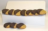 Gourmet Food : Scott's Cakes Half-Dipped Peanut Butter Cookies with Dark Chocolate in a White Gourmet Box