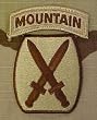 10th Mountain Division Desert Patch with Mountain Tab