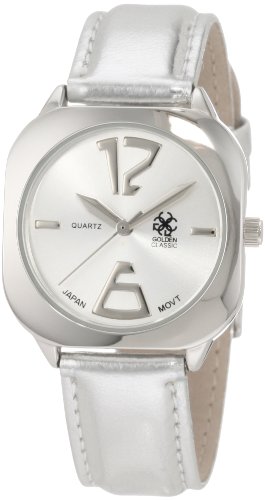 Golden Classic Women's 5148_Silver Bedrock Futuristically Retro Style Silver Watch