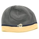 St. Louis Rams Fleece 2-Stripe Winter Knit Beanie Hat - Gray / Gold