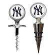 New York Yankees Cork Screw and Wine Bottle Topper Set MLB Baseball