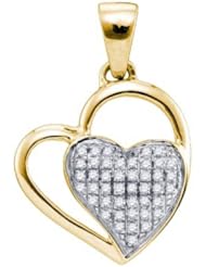 0.11CTW DIAMOND MICROPAVE HEART PENDANT