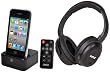PYLE-HOME PIH30R UHF Wireless Stereo Headphone with Wireless iPhone/iPod Dock Transmitter and RF  Remote Control