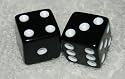 Rare Vintage Black With White Dots Opaque French Bakelite Dice Pair