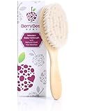BerryBest Baby Hairbrush ~ Natural Goat Hair with Wooden Handle for Your Newborn ~ Soft Brush for Fine Hair
