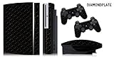 Protective skins for FAT Playstation 3 System Console, PS3 Controller skin included - DIAMONDPLATE B