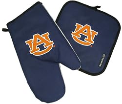 Auburn Mitt Potholder Set Auburn Tigers for Kitchen Tailgating or Barbecue Pot Holder College NCAA Licensed Kitchen Tailgating Accessories make Great Unique GIFT IDEAS for HIM or HER, College Students Fans Men Ladies Woman Women