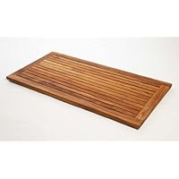 Le Spa Rectangular Framed Teak Floor and Shower Tile in Oiled Finish