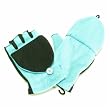 Ski Winter Flip Mitten Fingerless Gloves Glomitt Turquoise Blue