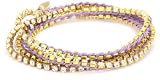 Ettika Gold Colored 4x Wrap Rhinestone Crystal Lavender Tennis Bracelet
