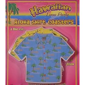 Hawaiian / Aloha Shirt Drink Coasters - Luau and Tiki Parties!