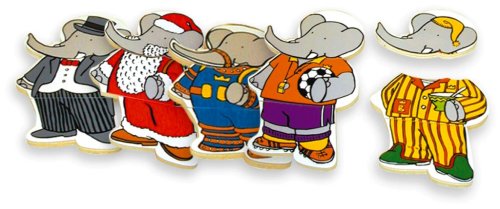 Vilac - 2186 - Babar - Puzzles Babar et ses beaux habits (6 x 3 pièces)