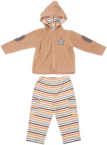 Kathy Ireland Baby Baby Boys' 3 Piece Polar Fleece Hoodie Jacket Bodysuit Set