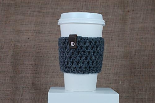 Dark Grey and Leather Coffee or Tea Cozy/Sleeve