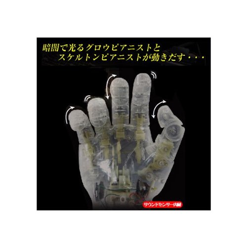 【ロボットハンド】※音に反応して音楽が流れ指が演奏します！！クリアタイプ