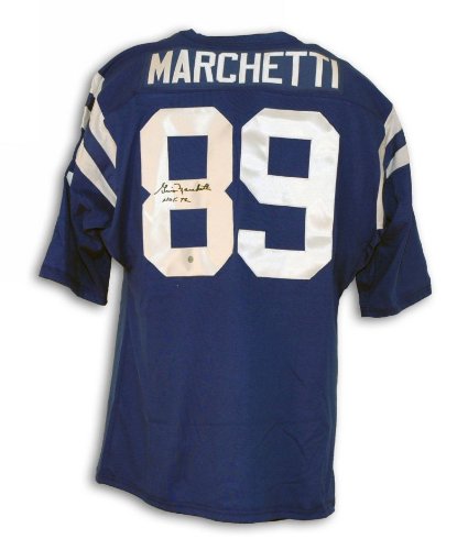 Autographed Gino Marchetti Baltimore Colts Blue Throwback Jersey Inscribed HOF 72