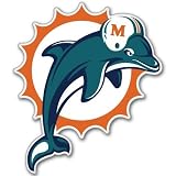Miami Dolphins NFL Football bumper sticker 5" x 5"