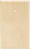 Brainerd 64662 Wood Square Single Blank Wall Plate / Switch Plate / Cover, Unfinished