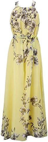 Columbustore Women's Long Sleeveless Yellow Summer Maxi Dress 4XL 5Xl 6XL