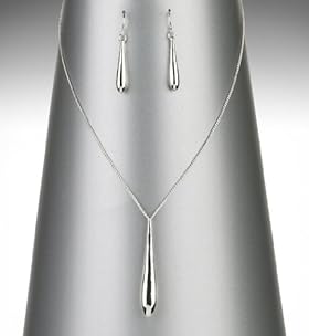 Silver Plated Long Drop Necklace 