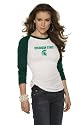 Michigan State Spartans Women's 3/4 Sleeve Raglan Top - by Alyssa Milano