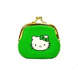 HelloKittyPortableClutchWalletCoinPurseGreenwithJewelClosure