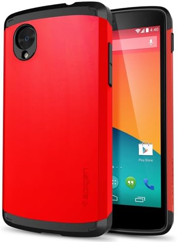 Nexus 5 Case, Spigen® [AIR CUSHION] Google Nexus 5 Case Slim [Slim Armor] [Bright Red] Air Cushioned Protective Case with Dual Layer for Nexus 5 - Bright Red (SGP10787)