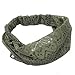 Chic Lady Girl Women Wide Headband Lace Head Wraps Turban Bandanas Army Green
