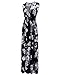 OUGES Women's V-Neck Sleeveless Pocket Casual Maxi Dress(Black-01,XL)