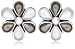 Silver Ladies E6569-Grey Grey & White Mother of Pearl Flower Stud Earrings