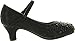 JJF Shoes Apple Kids Black Sparkling Mary Jane Rhinestone Glitter Formal Dress Low Heel Pumps-10