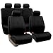 FH Group Full Set Faux Leather Car Seat Covers - Universal Fit, Low Back Front Seat Covers, Airbag Compatible, Split Bench Rear Seat Cover for SUV, Sedan, Black