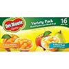 Del Monte Quality 16 Plastic Cup Variety Pack of Mixed Fruit and Diced Peaches
