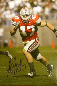 AJ Hawk Signed Ohio State Buckeyes 8x10 Photo