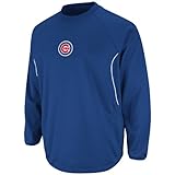 MLB Men's Chicago Cubs Long Sleeve Crew Neck Thermabase Tech Fleece Pullover by Majestic (Pro Royal/Pro White, XX-Large)