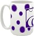 NCAA Kansas State University 15-Ounce Polka Dots in University Colors Ceramic Mug