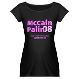 MCCain Palin 08 Pink Maternity Dark T-Shirt